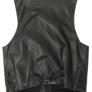 Black 1993 Vintage Leather Vest | Chrome Hearts view 2