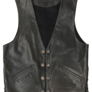 Black 1993 Vintage Leather Vest | Chrome Hearts