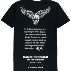Chrome Hearts 2007 Joe Foti Hand Horseman Skull Black Tee