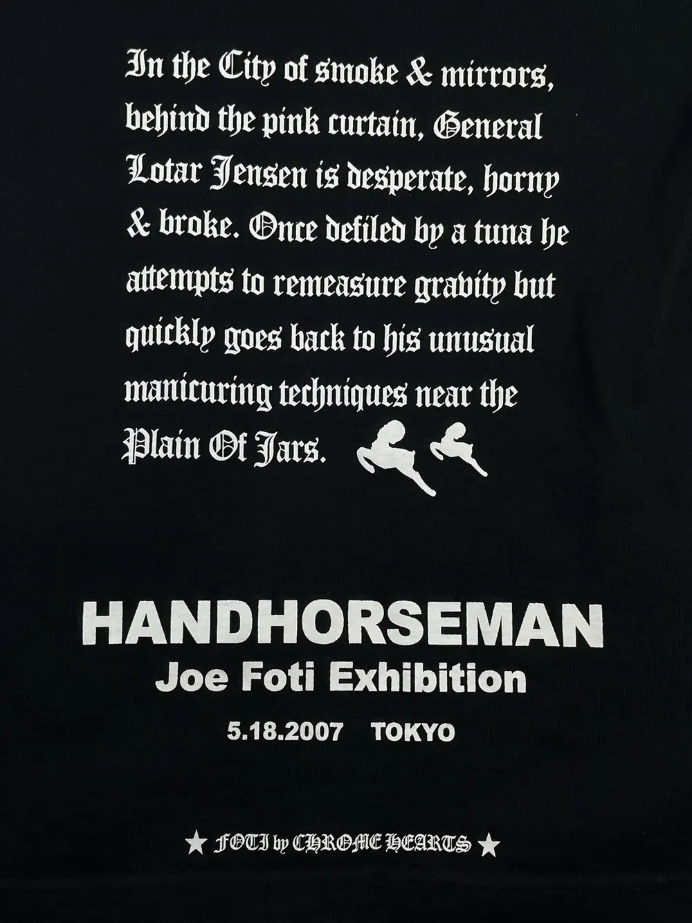 Chrome Hearts 2007 Joe Foti Hand Horseman Skull Black Tee view 4