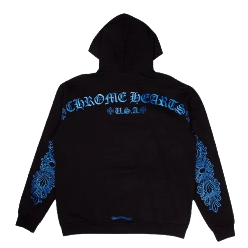 Chrome Hearts Blue Glitter Friends & Family Hoodie