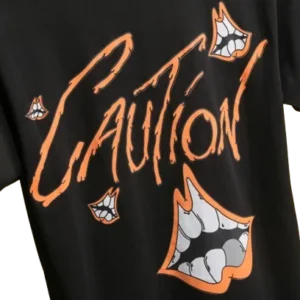 Black Chrome Hearts Caution Tee view 4