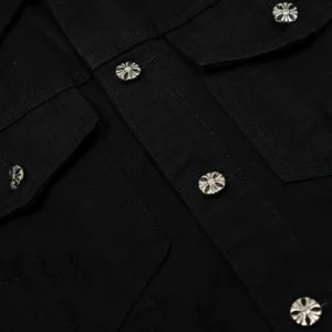 Chrome Hearts Cross Patch Black Denim Jacket view 3