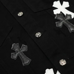 Chrome Hearts Cross Patch Black Denim Jacket view 4