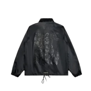 Jet Black Leather Jacket With Shirt Collar | Chrome Hearts view 2