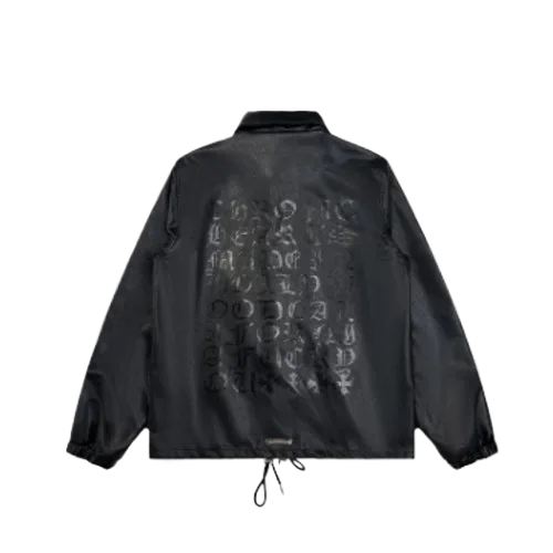 Jet Black Leather Jacket With Shirt Collar | Chrome Hearts view 2