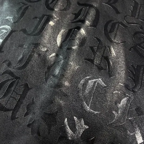 Jet Black Leather Jacket With Shirt Collar | Chrome Hearts view 4
