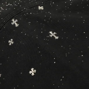 Chrome Hearts Cross Studs Black Denim Shirt view 3