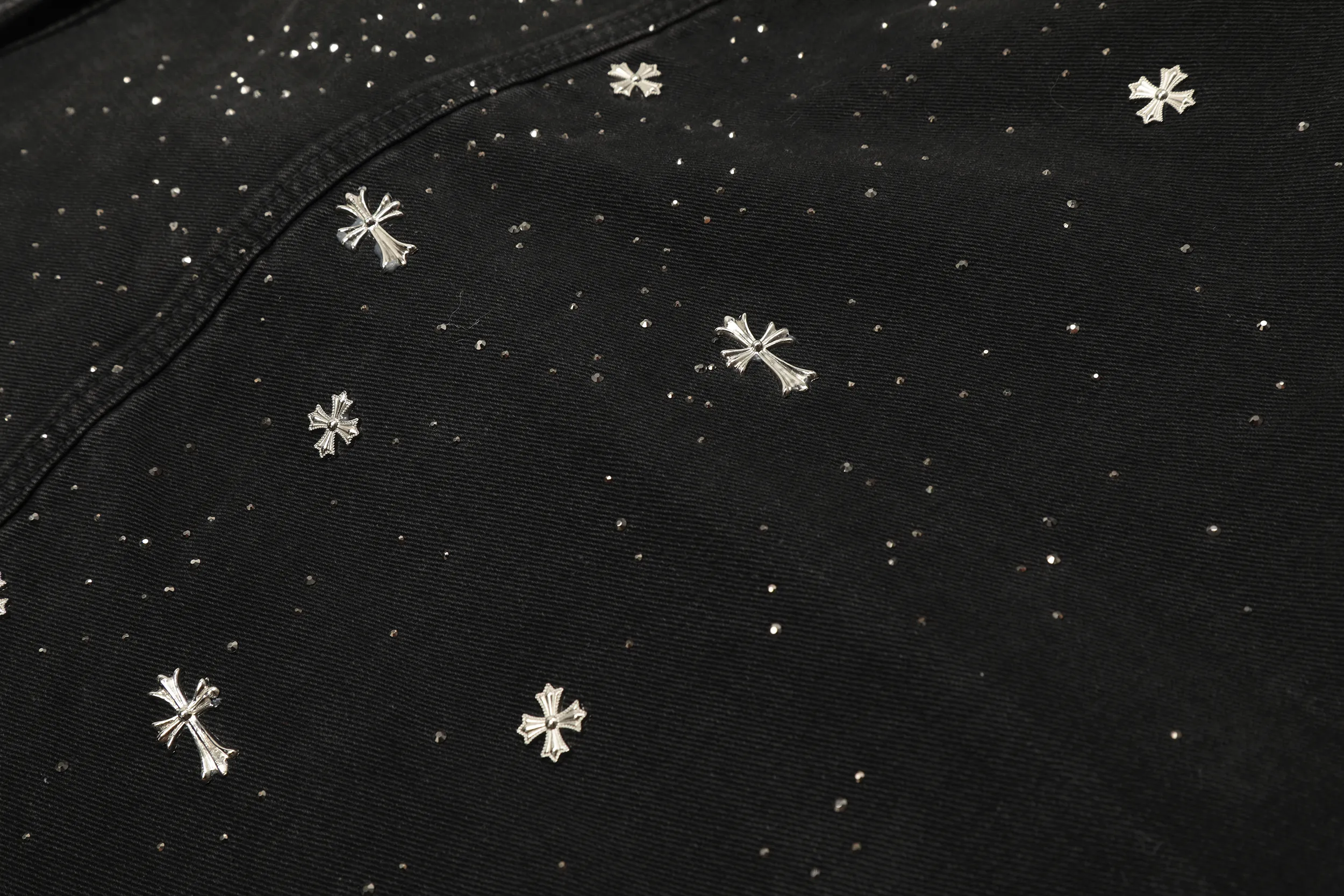 Chrome Hearts Cross Studs Black Denim Shirt view 3