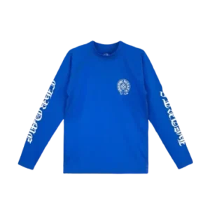 Blue Horseshoe Script Logo Biking Shirt