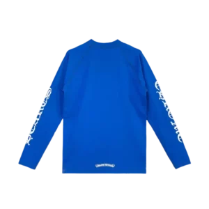 Blue Horseshoe Script Logo Biking Shirt view 2