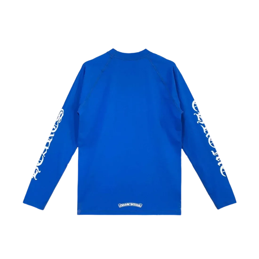 Blue Horseshoe Script Logo Biking Shirt view 2