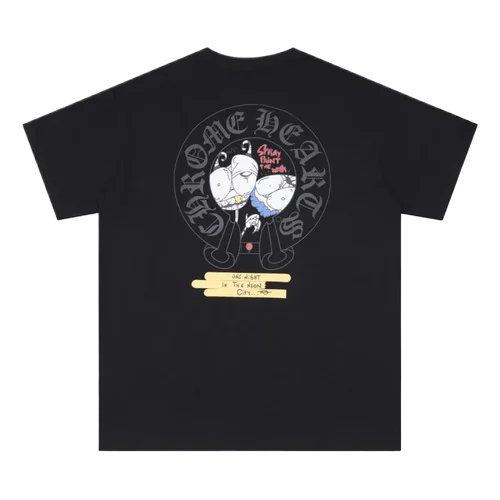 Chrome Hearts Black Tee with Bold Stray Paint Artwork