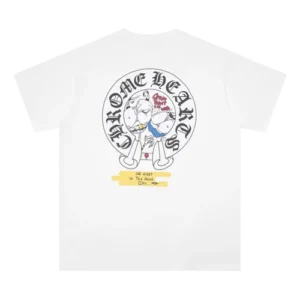 Chrome Hearts White Tee with Bold Stray Paint Artwork