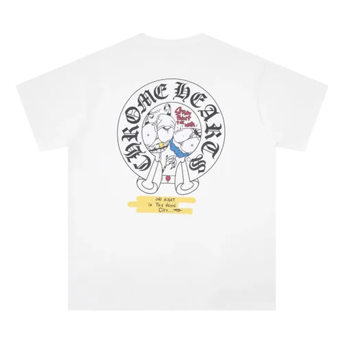 Chrome Hearts White Tee with Bold Stray Paint Artwork