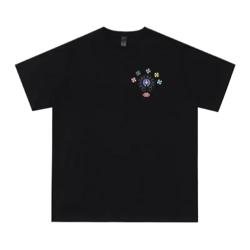 Classic Chrome Hearts Multi Logo and Lips Design Black Tee view 2