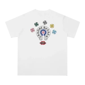 Classic Chrome Hearts Multi Logo and Lips Design White Tee