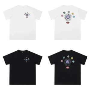 Classic Chrome Hearts Multi Logo and Lips Design Black Tee view 3