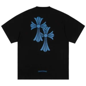 Chrome Hearts Double Cross Blue Logo T-Shirt