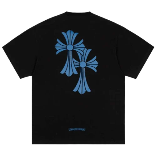 Chrome Hearts Double Cross Blue Logo T-Shirt