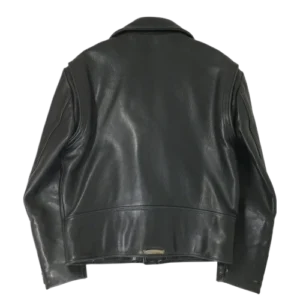 Cross Patch Chrome Hearts Leather Rider Jacket Black view 2