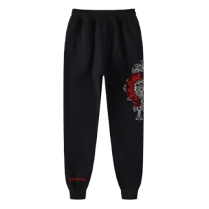 Chrome Hearts Red Horse Shoe Cemetry Cross Dagger Sweatpants/Joggers view 2