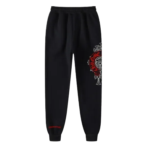 Chrome Hearts Red Horse Shoe Cemetry Cross Dagger Sweatpants/Joggers view 2
