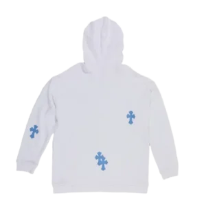Chrome Hearts Blue Cross Patch White Hoodie view 2
