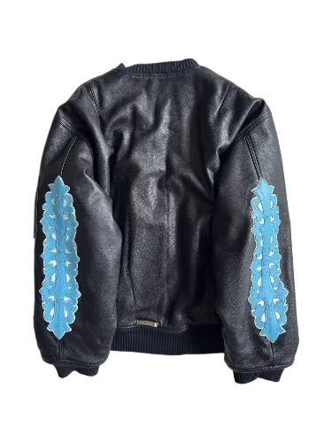 Limited St.Barth Leather Bomber Jacket Chrome Heart view 2