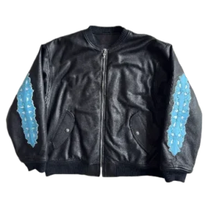 Limited St.Barth Leather Bomber Jacket Chrome Heart