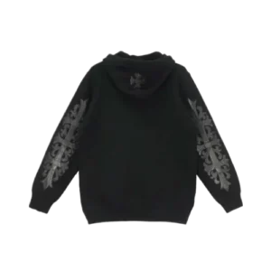 Leather Patch Black Chrome Hearts Hoodie view 3