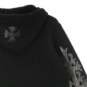 Leather Patch Black Chrome Hearts Hoodie view 2