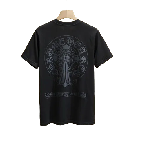 Casual Chrome Hearts Black Pocket T-Shirt