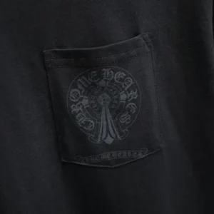 Casual Chrome Hearts Black Pocket T-Shirt view 4