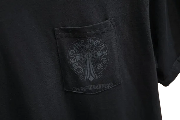 Casual Chrome Hearts Black Pocket T-Shirt view 4