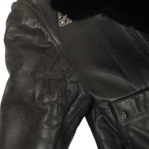 Black Cher's Custom Shearling Bomber Jacket | Chrome Hearts view 3