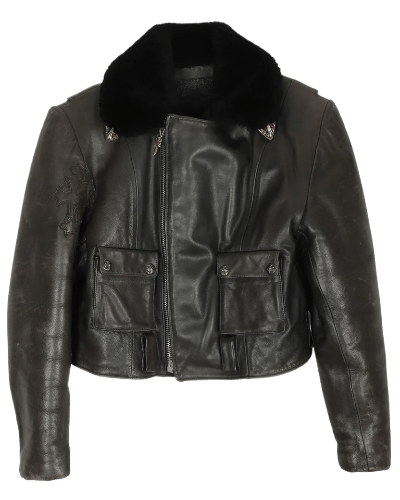 Black Cher's Custom Shearling Bomber Jacket | Chrome Hearts