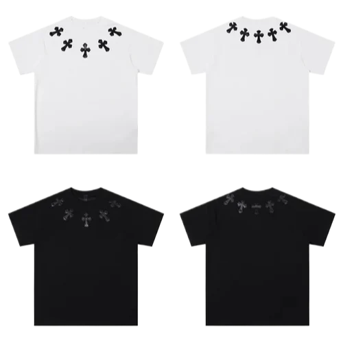 5 Black Leather Patch Chrome Hearts T-Shirt view 3