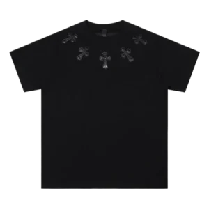 Chrome Hearts 5 Black Leather Patch T-Shirt