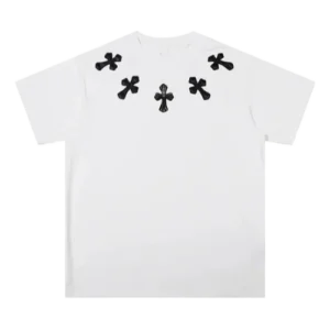 5 Black Leather Patch Chrome Hearts T-Shirt