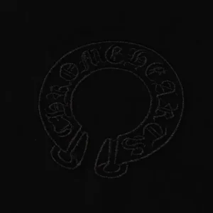 Bold Chrome Hearts Chest Embroidery Logo Black Tee view 3