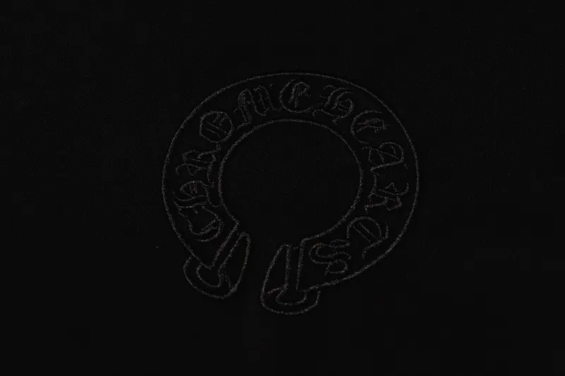Bold Chrome Hearts Chest Embroidery Logo Black Tee view 3