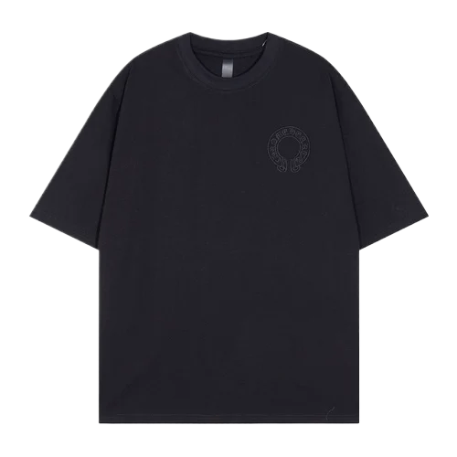 Bold Chrome Hearts Chest Embroidery Logo Black Tee view 2