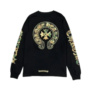Eye-Catching Chrome Hearts Camo Crosses Black Long Sleeve T-Shirt