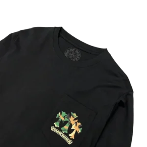 Eye-Catching Chrome Hearts Camo Crosses Black Long Sleeve T-Shirt view 4