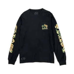 Eye-Catching Chrome Hearts Camo Crosses Black Long Sleeve T-Shirt view 2