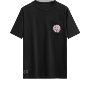 Stylish Chrome Hearts Pink Logo Drop Sleeve Tee view 2