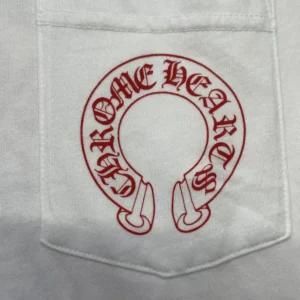 Cemetery Chrome Hearts Cross Red Horseshoe Tee White view 4