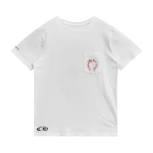 Cemetery Chrome Hearts Cross Red Horseshoe Tee White view 2