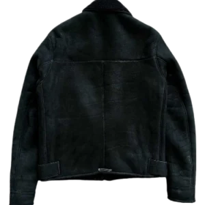 Chrome Hearts Black Shearling Biker Leather Jacket view 2